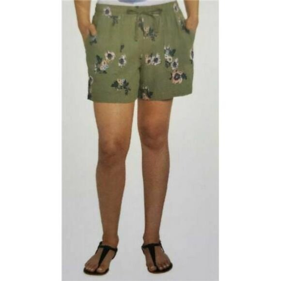 Nautica Pants - Nautica Women's Linen Blend Pull-On Short (Urbancamo, Large)